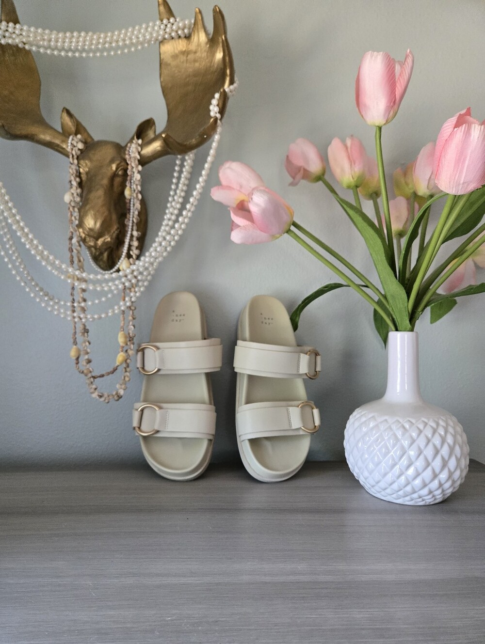 A New Day Marcy Double-Buckle Slide Sandals